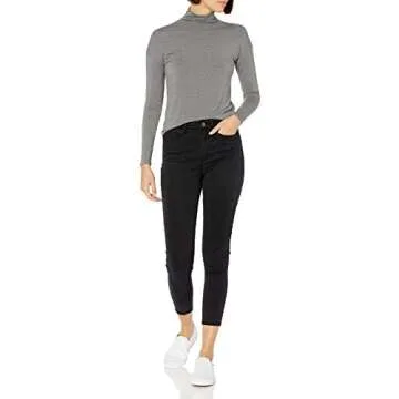 Daily Ritual Women's Long-Sleeve Funnel Neck Shirt