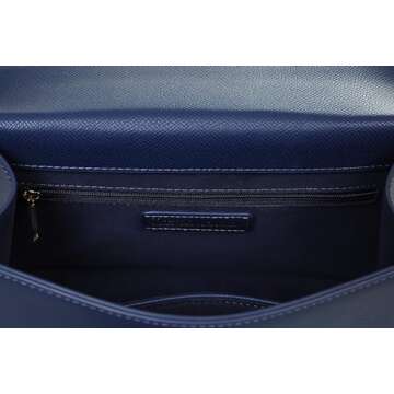 Layla Women’s Top-Handle Handbags – Luxury Crossbody Purse Shoulder Bag for Women – Leather Handbag, Detachable Strap(Dark Blue)
