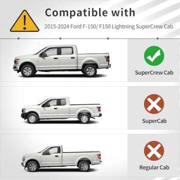 OEDRO Upgraded TPE Floor Mats for 2015-2025 Ford F150, All-Weather Protection, Black