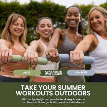 Lindywell 2 lb hand weights for women set of 2 - soft grip walking hand weights sets for women or men 2.2lbs each for fine-toning, Pilates, physical therapy, travel