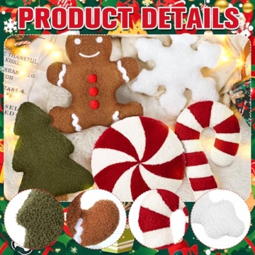 Christmas Throw Pillows - 5 Pcs Festive Decor