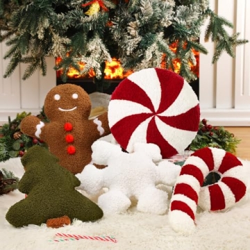 Christmas Throw Pillows - 5 Pcs Festive Decor