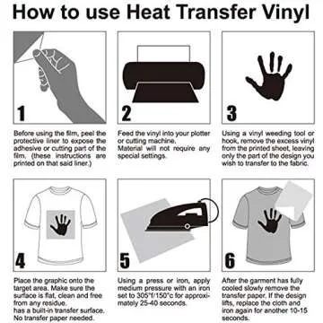 Heat Transfer Vinyl HTV Bundle Sheets Packs for DIY T-Shirts 10"x12"