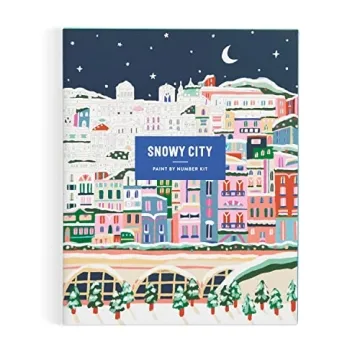 Galison Snowy City Paint by Number Kit for All Ages