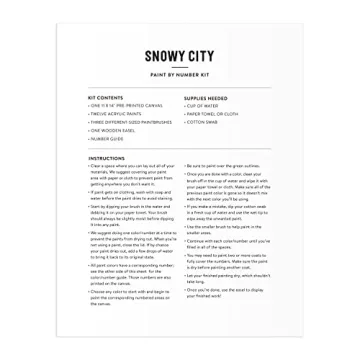 Galison Snowy City Paint by Number Kit for All Ages
