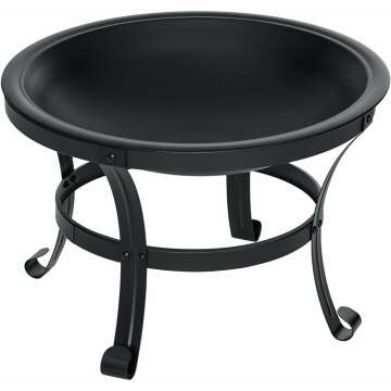 SINGLYFIRE Outdoor Fire Pit with Spark Screen and Poker