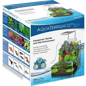 PENN-PLAX AquaTerrium Planting Tank – Hydroponic Aquarium with Integrated Filter System for Live Plants and Fish – 1.85 Gallons