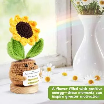 Handmade Sunflower Crochet Doll Gift for Loved Ones