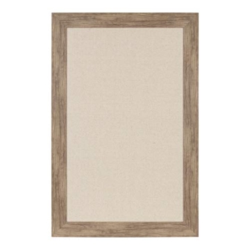 DesignOvation Beatrice Framed Oversized Linen Fabric Pinboard - Chic Rustic Organizer