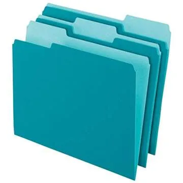 Teal Two-Tone File Folders - 100 Count, Office Depot