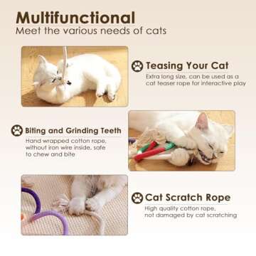 Letalong Interactive Cotton Rope Toys for Cats and Kittens