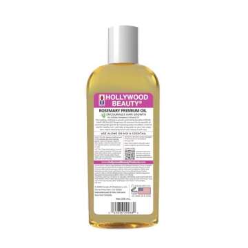 Hollywood Beauty Rosemary Oil for Hair, Scalp, & Skin, 8 fl oz - Encourages Hair Growth, Helps Impro...