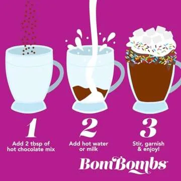 BomBombs, Hot Chocolate Mix Gift Set in Mini Bottles, Flavors Include Rocky Road, Pumpkin Pie, Chocolate Cherry, Peppermint Swirl, Salted Caramel Donut & More, Sampler Set of 16