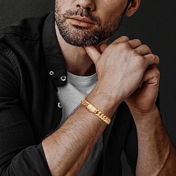 ETEVON Initial Bracelet Gold Plated Hip Hop Jewelry