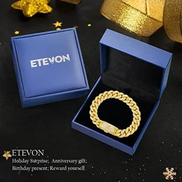 ETEVON Initial Bracelet Gold Plated Hip Hop Jewelry