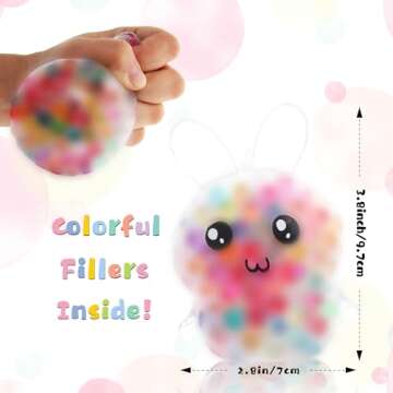 BANERLE 4 Pack Squishy Easter Bunny Stress Balls Toys for Adults, Stress Relief Fidget Balls to Relax, Easter Party Favor Gifts, Easter Basket Stuffers