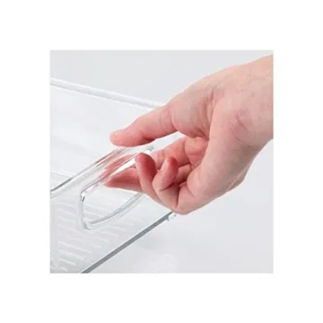 mDesign Kitchen Cabinet and Pantry Storage Organizer Bins - Pack of 4, Shallow, Clear