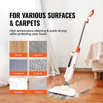 VEVOR Steam Mop for Deep Cleaning Hard Floors