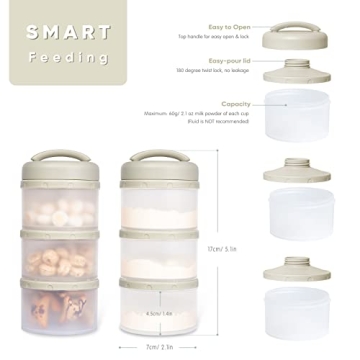 Termichy Stackable Formula Dispenser Portable BPA-Free