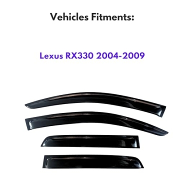 KPY Window Visor Compatible with Lexus RX330 RX350 RX400h 2004-2009, 4PC Rain Guard Side Window Vent...