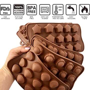 Small Silicone Molds for Fat Bombs - Jello Molds Silicone - 2 eBooks 12 Recipes- Ideal for Chocolate Candy Making, Molding Chocolate, Fat Bomb, Caramel - Includes different shape Truffle Mold silicone