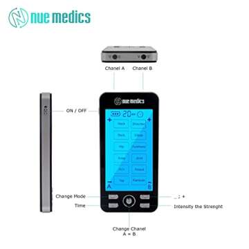 Tens Unit Machine Pulse Massager for Pain Relief, 24 Massage Modes, Rechargeable Muscle Stimulator Device with 10 Pads