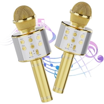 Caymuller Wireless Bluetooth Karaoke Microphone 2 Pack - Portable 4-in-1 Singing Device for Parties ...