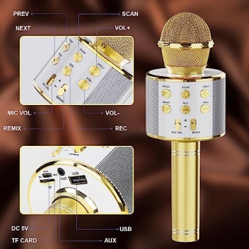 Caymuller Bluetooth Karaoke Microphone 2 Pack - Fun for All