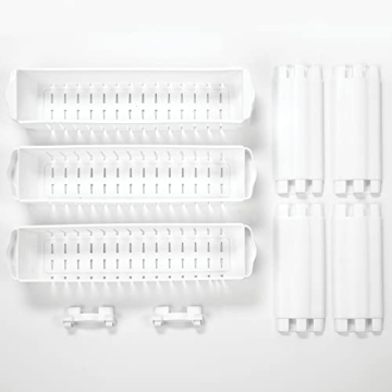 mDesign Slim Rolling Utility Cart for Laundry with 3 Shelves