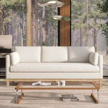 Jennifer Taylor Home Knox Modern Farmhouse 84" Velvet Sofa Couch