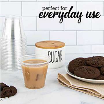 ELEGANT DISPOSABLES [100 Count] 9 Ounce Crystal Clear PET Old fashionedDesign for Iced Coffee, Cold Drinks, Slush, Smoothy's, Slurpee, Party's, Plastic Disposable Cups