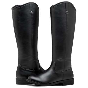 Vepose Women's Knee High Boots 956 Wide Calf Zipper Tall Fashion Boots