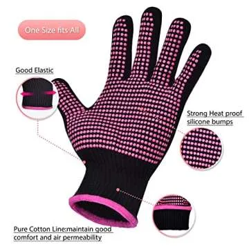 MORGLES Heat Resistant Gloves Set for Hair Styling Tools