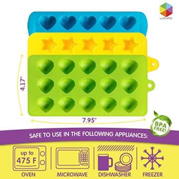Candy Molds & Silicone Chocolate Mold Set of 4 - Non Stick & BPA Free