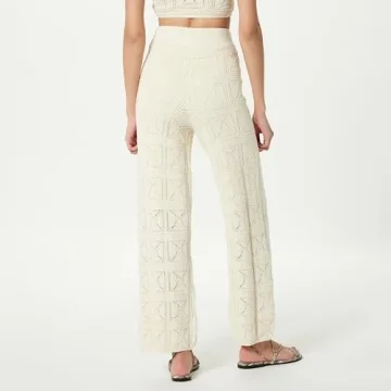 Stylish The Drop Women’s Diza Crochet Flare Pants