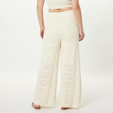 Stylish The Drop Women’s Diza Crochet Flare Pants