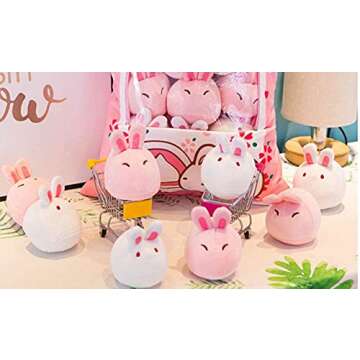 SHDZKJ Cute Bag of Cherry Blossom Bunnies Plush Toy Soft Throw Pillow Stuffed Animal Toys Creative G...