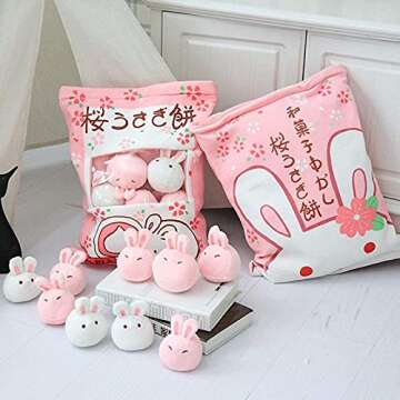 Charming Cherry Blossom Bunny Plushies - Soft Decor Gifts