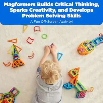 Magformers 62-Piece Magnetic Tiles Building Set for Kids