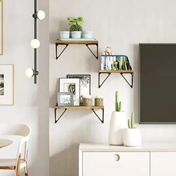 Floating Rustic Shelves Set for Stylish Home Decor