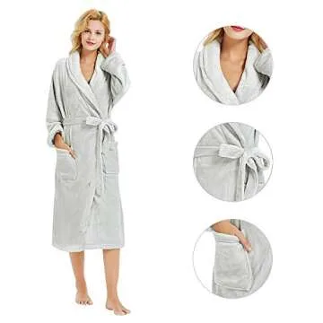 HEARTNICE Plush Fleece Robe for Women - Stylish Comfort