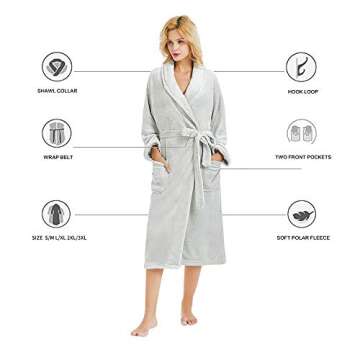 HEARTNICE Plush Fleece Robe for Women - Stylish Comfort