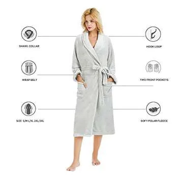 HEARTNICE Plush Fleece Robe for Women - Stylish Comfort