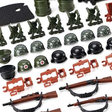Feleph WW2 Weapons Set US Military Toy Kit for Soldier Figures Model Pack Army Equipment Gear Pieces...