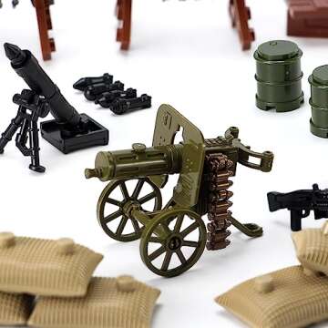 Feleph WW2 Weapons Set US Military Toy Kit for Soldier Figures Model Pack Army Equipment Gear Pieces Compatible with Major Brands