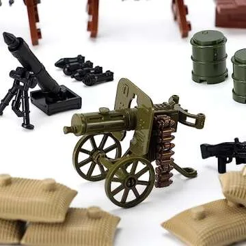 Feleph WW2 Weapons Set US Military Toy Kit for Soldier Figures Model Pack Army Equipment Gear Pieces Compatible with Major Brands