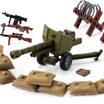 Feleph WW2 Weapons Set US Military Toy Kit for Soldier Figures Model Pack Army Equipment Gear Pieces Compatible with Major Brands