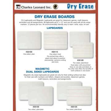 Durable Charles Leonard Dry Erase Lapboard for Schools