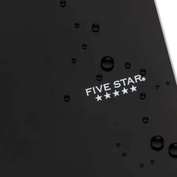 Five Star Spiral Notebook Plus Study App, 5 Subject, Wide Ruled Paper, Fights Ink Bleed, Water Resistant Cover, 8" x 10-1/2", 200 Sheets, Black (72045)