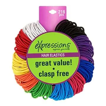 Expressions 216-Piece Hair Ties Value Pack for All Hair Types